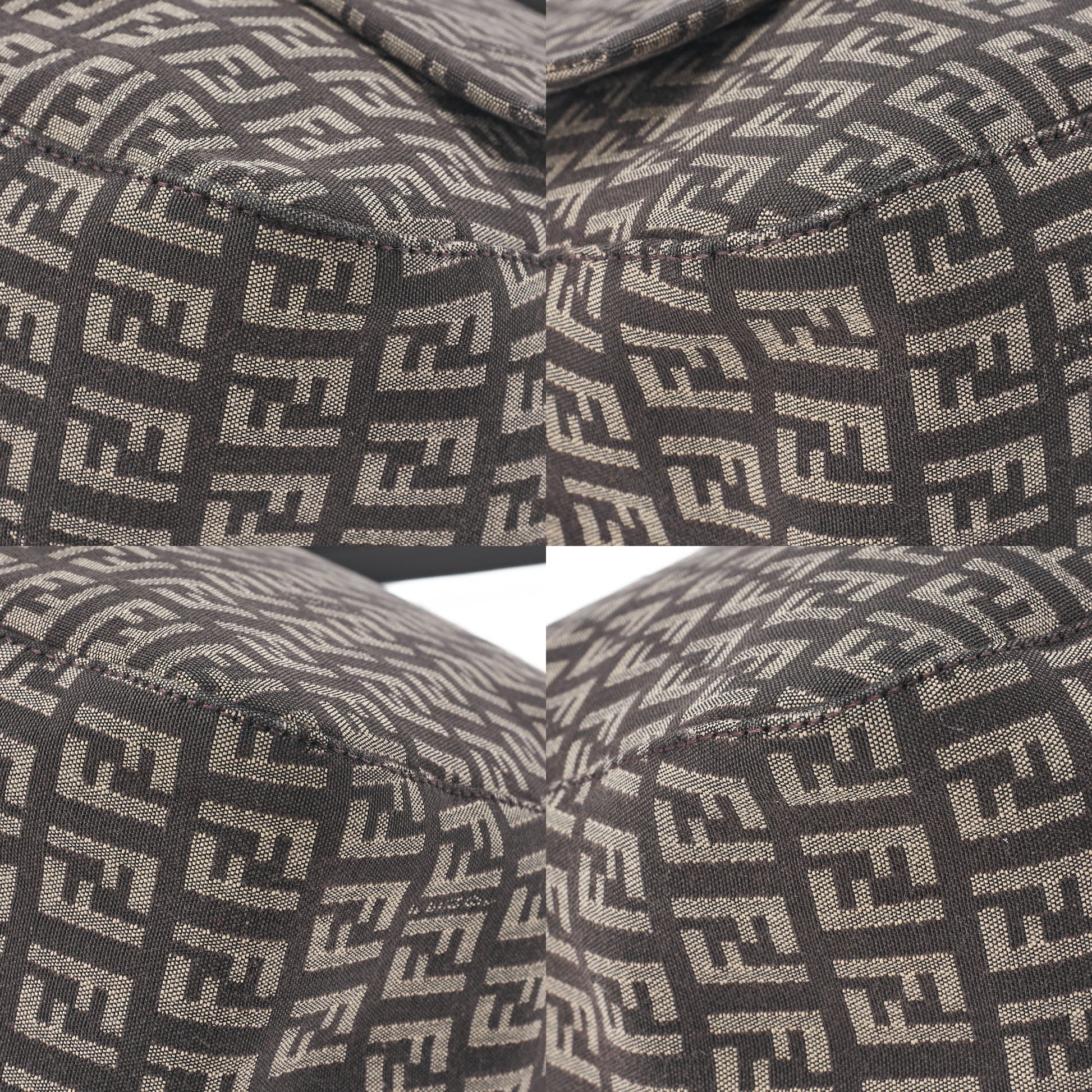 Fendi Shoulder Bag, Zucchino Canvas Leather, Brown, Silver-Tone Hardware, Pre-Owned - Vintage La Charme