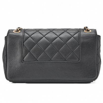 CHANEL Shoulder Bag Matelasse Calfskin Navy Gold-Tone Hardware Pre-Owned - Vintage La Charme