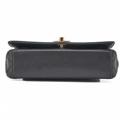 CHANEL Shoulder Bag Matelasse Calfskin Navy Gold-Tone Hardware Pre-Owned - Vintage La Charme