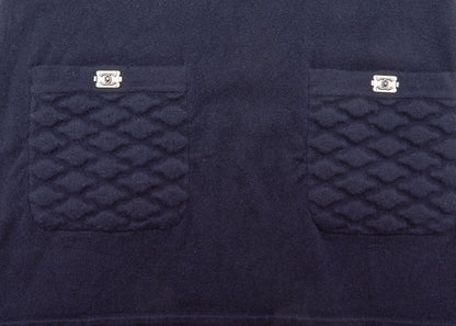CHANEL Cashmere Dress, Long Sleeve, Navy, Pre-Owned - Vintage La Charme