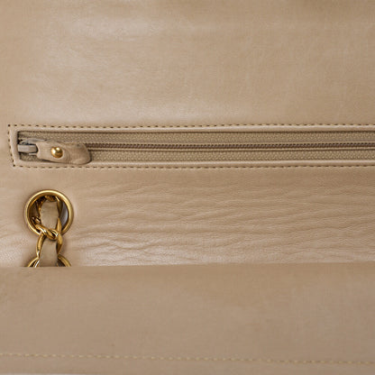 Chanel Shoulder Bag Matelasse 23 Double Flap Chain Lambskin Beige Gold-Tone Hardware Pre-Owned - Vintage La Charme
