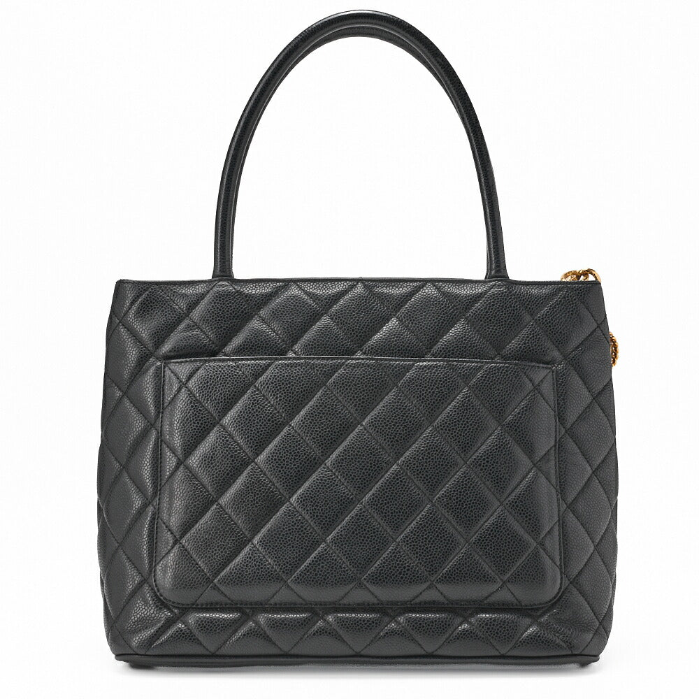 CHANEL Tote Bag, Matelasse Reprint, Caviar Skin, Black, Gold-Tone Hardware, Pre-Owned - Vintage La Charme