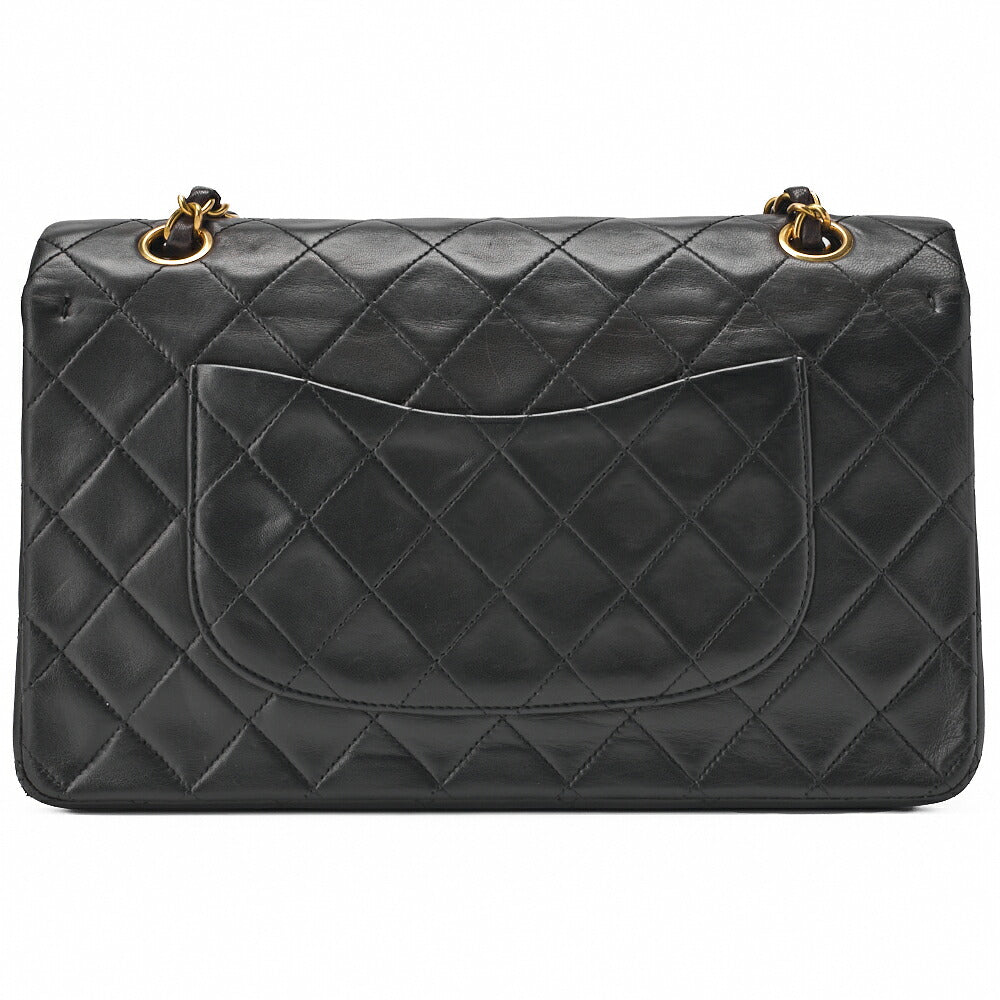 CHANEL Shoulder Bag Matelasse Double Flap Lambskin Black Gold-Tone Hardware Pre-Owned - Vintage La Charme