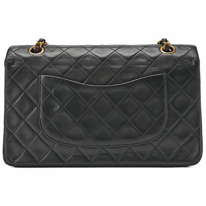 CHANEL Shoulder Bag Matelasse Double Flap Lambskin Black Gold-Tone Hardware Pre-Owned - Vintage La Charme