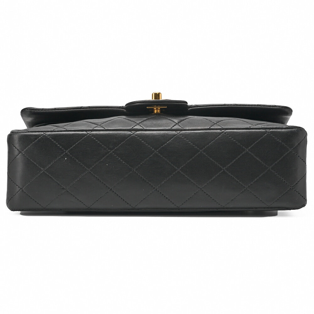 CHANEL Shoulder Bag Matelasse Double Flap Lambskin Black Gold-Tone Hardware Pre-Owned - Vintage La Charme