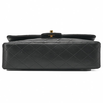 CHANEL Shoulder Bag Matelasse Double Flap Lambskin Black Gold-Tone Hardware Pre-Owned - Vintage La Charme