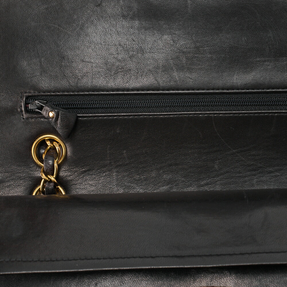 CHANEL Shoulder Bag Matelasse Double Flap Lambskin Black Gold-Tone Hardware Pre-Owned - Vintage La Charme