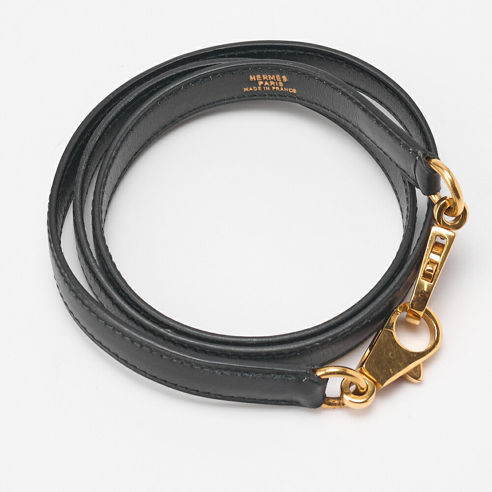 HERMES Kelly 32 Handbag Inseam Box Calf Black Gold-Tone Hardware, Pre-Owned