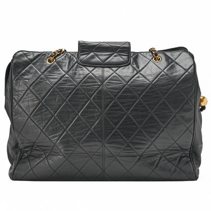 Chanel Shoulder Bag Supermodel Matelasse Lambskin Black Gold-Tone Hardware Pre-Owned - Vintage La Charme