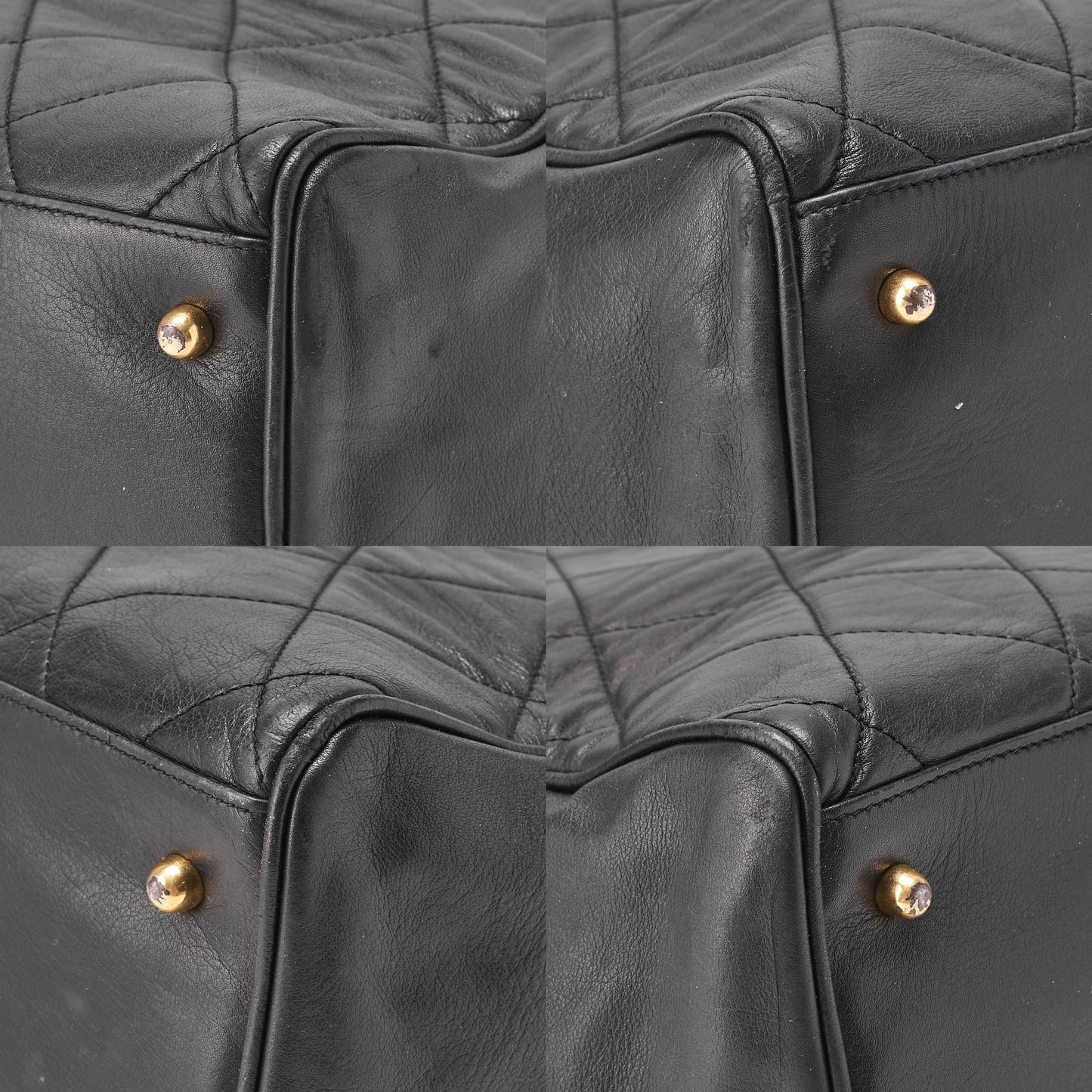 Chanel Shoulder Bag Supermodel Matelasse Lambskin Black Gold-Tone Hardware Pre-Owned - Vintage La Charme