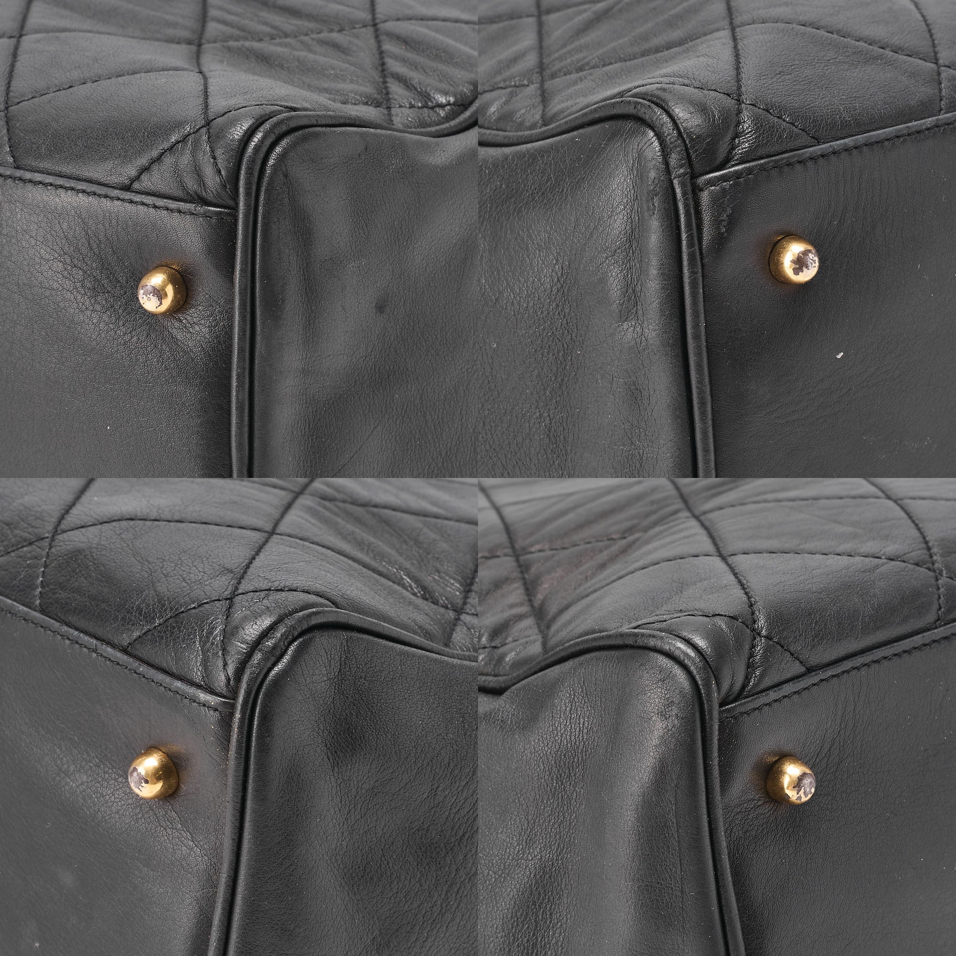 Chanel Shoulder Bag Supermodel Matelasse Lambskin Black Gold-Tone Hardware Pre-Owned - Vintage La Charme