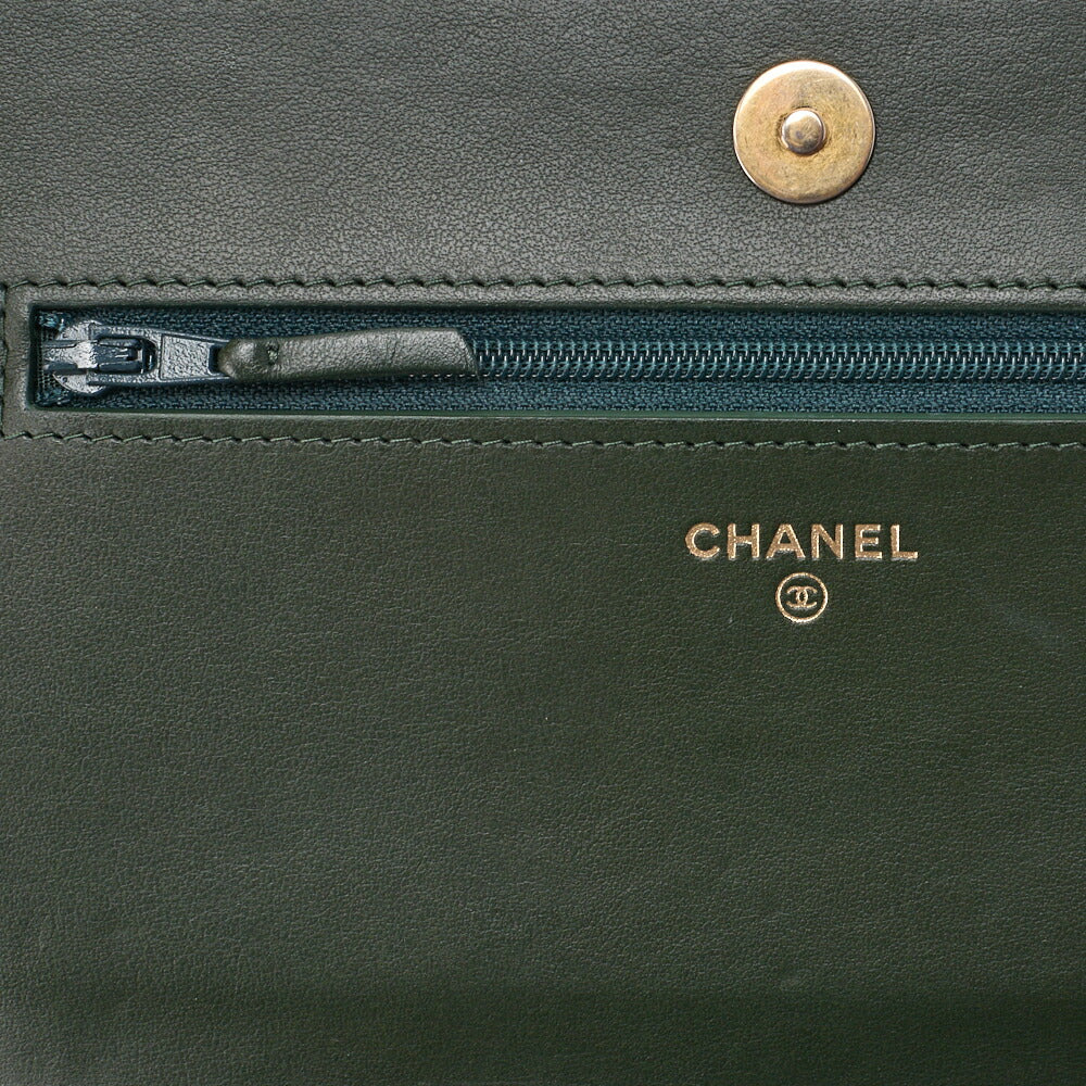 CHANEL Chanel Boy Chanel Matlasse Chain Wallet Caviar Skin V Stitch Glynn (Gold Fittings) Women's Wallet Folding Wallet Women's Wallet [Used] [Free Shipping]