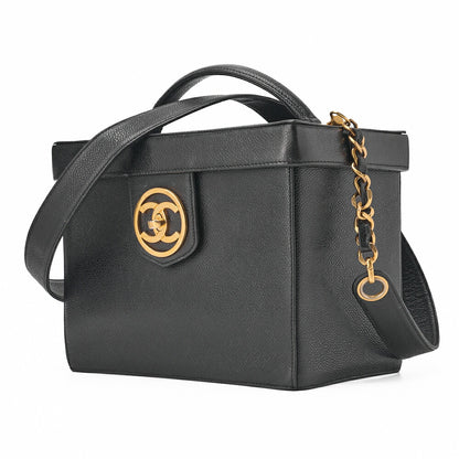 CHANEL Matlasse Vanity Handbag Caviar Skin Black 2way (Gold Fittings) Women's Bag Shoulder Bag Women's [Used] [Free Shipping]