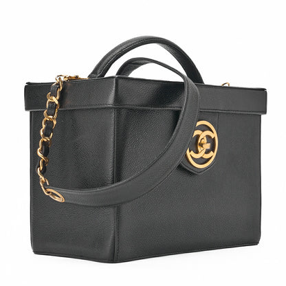 CHANEL Matlasse Vanity Handbag Caviar Skin Black 2way (Gold Fittings) Women's Bag Shoulder Bag Women's [Used] [Free Shipping]