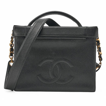 CHANEL Matlasse Vanity Handbag Caviar Skin Black 2way (Gold Fittings) Women's Bag Shoulder Bag Women's [Used] [Free Shipping]