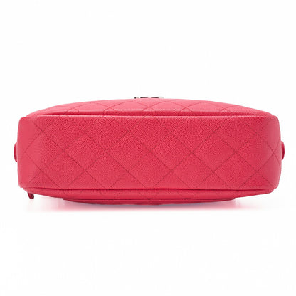 CHANEL Chain Shoulder Bag Matlasse Caviar Skin Rose Pink Coco Mark Silver Metal Fittings Women's [Used] [Free Shipping]