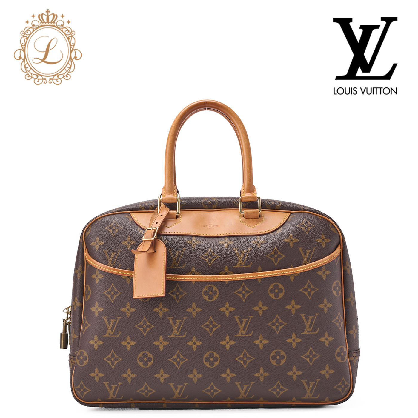 LOUIS VUITTON Louis Vuitton Monogram Deauville Handbag Brown (Gold Fittings) M47270 [Used] [Free Shipping]