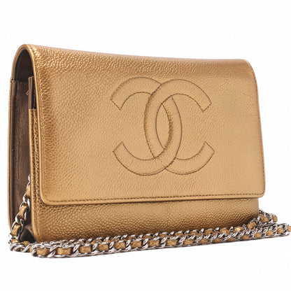 CHANEL Chanel Coco Mark Chain Wallet Caviar Skin Gold (Gold Fittings) Women's Wallet Folding Wallet Women's Wallet [Used] [Free Shipping]