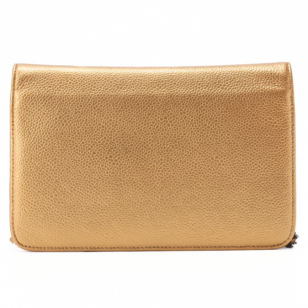 CHANEL Chanel Coco Mark Chain Wallet Caviar Skin Gold (Gold Fittings) Women's Wallet Folding Wallet Women's Wallet [Used] [Free Shipping]