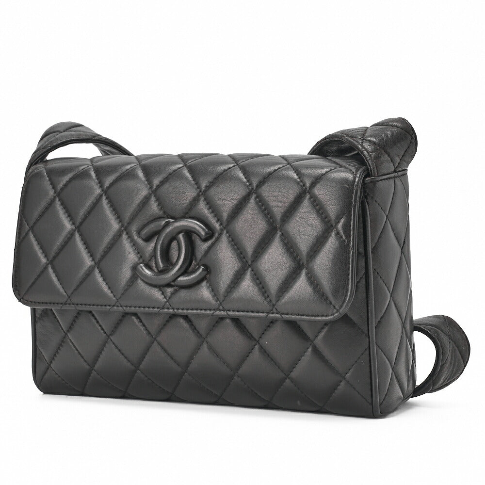 CHANEL Matlasse Chain Shoulder Bag Lambskin Black Coco Mark Au Rack (Gold Fittings) Women's Bag Women's [Used] [Free Shipping] [SS]