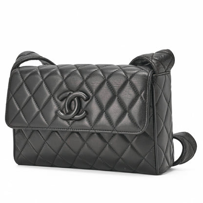 CHANEL Matlasse Chain Shoulder Bag Lambskin Black Coco Mark Au Rack (Gold Fittings) Women's Bag Women's [Used] [Free Shipping] [SS]