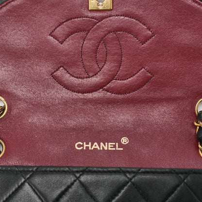 CHANEL Chain Shoulder Bag Matlasse Design Flap Round Lambskin Black (Gold Fittings) Women's [Used] [Free Shipping] [SS]
