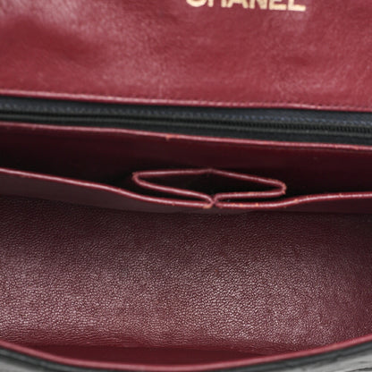 CHANEL Chain Shoulder Bag Matlasse Design Flap Round Lambskin Black (Gold Fittings) Women's [Used] [Free Shipping] [SS]