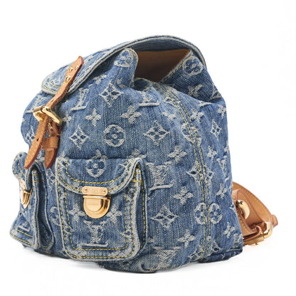 Louis Vuitton Shoulder Backpack Bag, Monogram Denim, Blue, Gold-Tone Hardware, Pre-Owned - Vintage La Charme