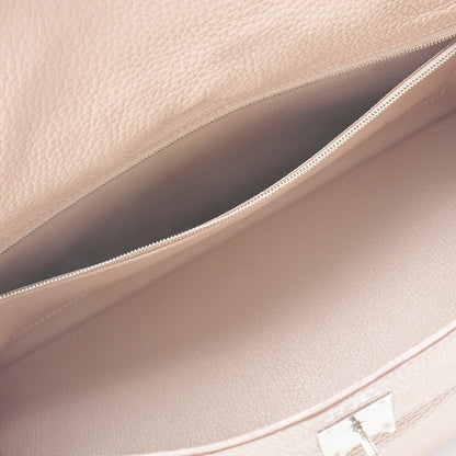 HERMES Kelly 35 Handbag 2WAY Tryon Clemence Leather Argile Silver-Tone Hardware Pre-Owned - Vintage La Charme