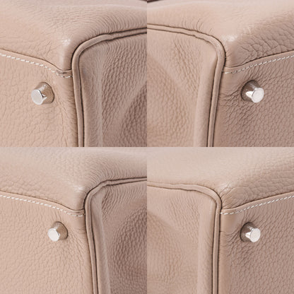 HERMES Kelly 35 Handbag 2WAY Tryon Clemence Leather Argile Silver-Tone Hardware Pre-Owned - Vintage La Charme