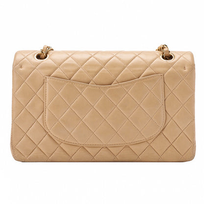CHANEL Shoulder Bag Matelasse Double Flap Lambskin Beige Gold-Tone Hardware Pre-Owned - Vintage La Charme