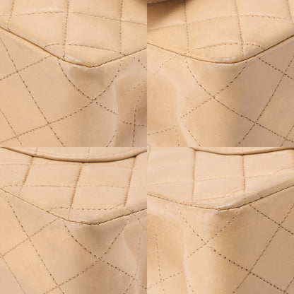CHANEL Shoulder Bag Matelasse Double Flap Lambskin Beige Gold-Tone Hardware Pre-Owned - Vintage La Charme