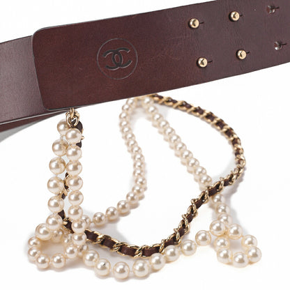 CHANEL Chain Belt, Coco Mark, Gold Plated Leather, Black, Gold-Tone Hardware, Pre-Owned - Vintage La Charme