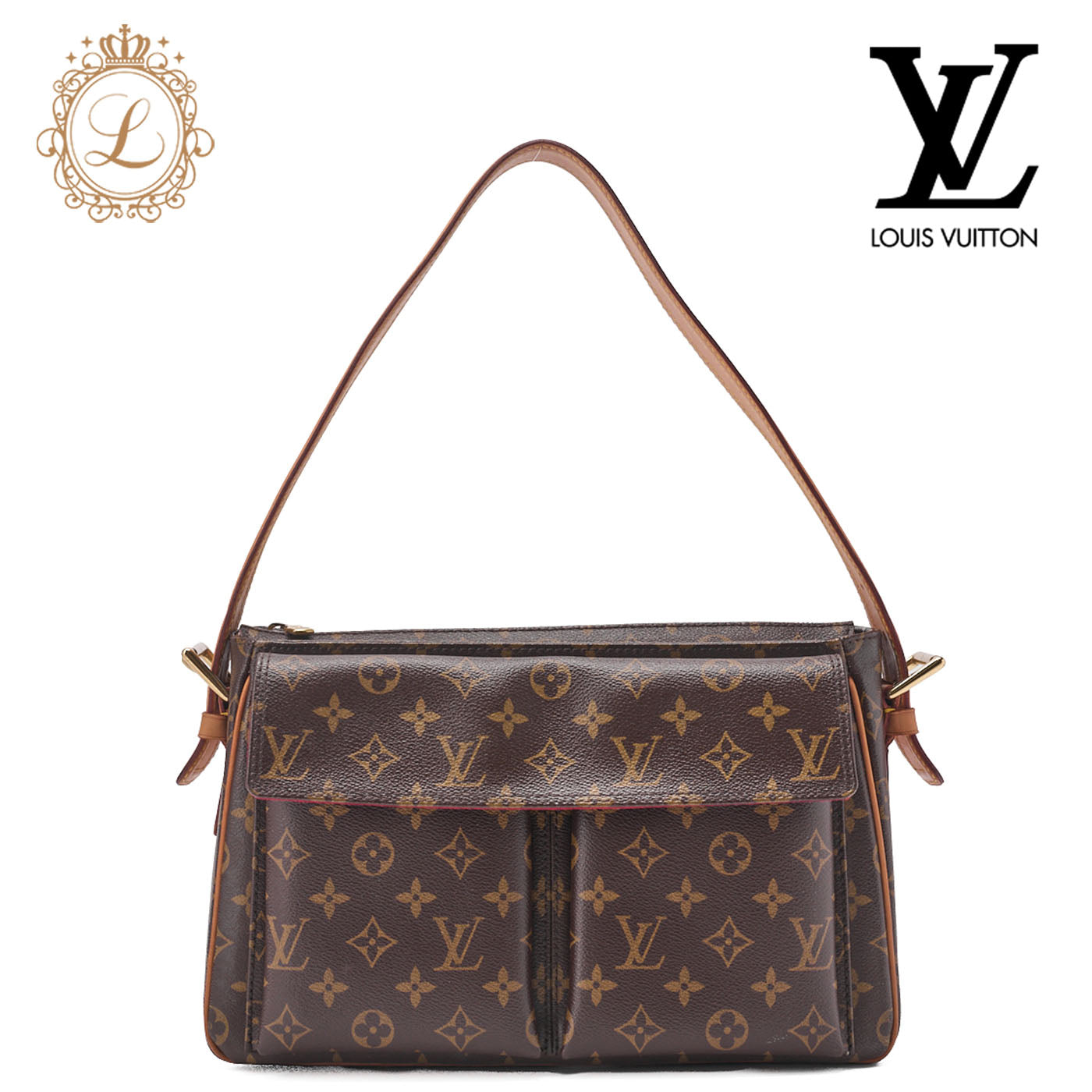 LOUIS VUITTON Louis Vuitton Monogram Deauville Handbag Brown (Gold Fittings) M47270 [Used] [Free Shipping]