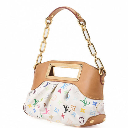 LOUIS VUITTON Louis Vuitton Monogram Monogram Multicolor Judy PM 2WAY Handbag White Gold-Tone Hardware, Pre-Owned