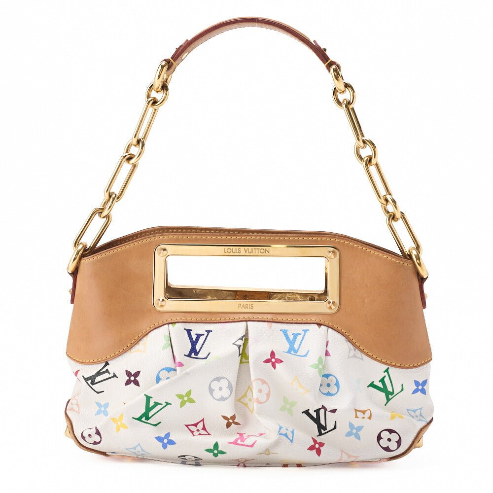 LOUIS VUITTON Louis Vuitton Monogram Monogram Multicolor Judy PM 2WAY Handbag White Gold-Tone Hardware, Pre-Owned