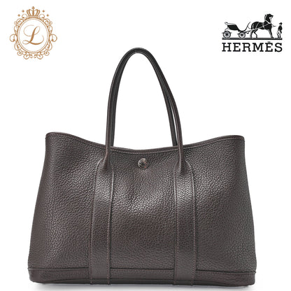 HERMES Garden Party TPM Tote Bag Negonda Cafe Silver-Tone Hardware Pre-Owned - Vintage La Charme