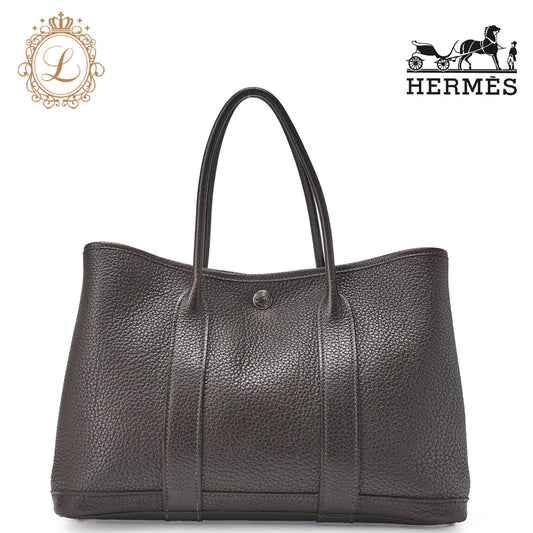HERMES Garden Party TPM Tote Bag Negonda Cafe Silver-Tone Hardware Pre-Owned - Vintage La Charme
