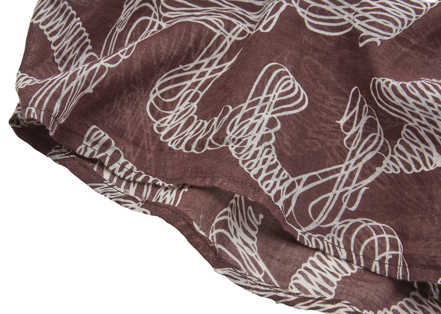 CHANEL Langarmbluse, Coco Mark Ribbon, 100 % Baumwolle, Braun, goldfarbene Metallteile, gebraucht