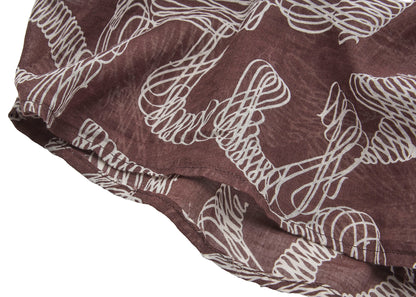 CHANEL Langarmbluse, Coco Mark Ribbon, 100 % Baumwolle, Braun, goldfarbene Metallteile, gebraucht