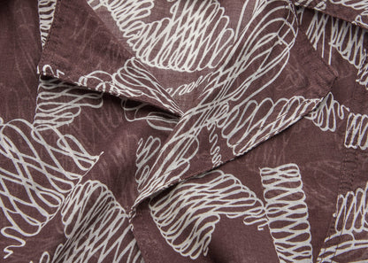 CHANEL Langarmbluse, Coco Mark Ribbon, 100 % Baumwolle, Braun, goldfarbene Metallteile, gebraucht