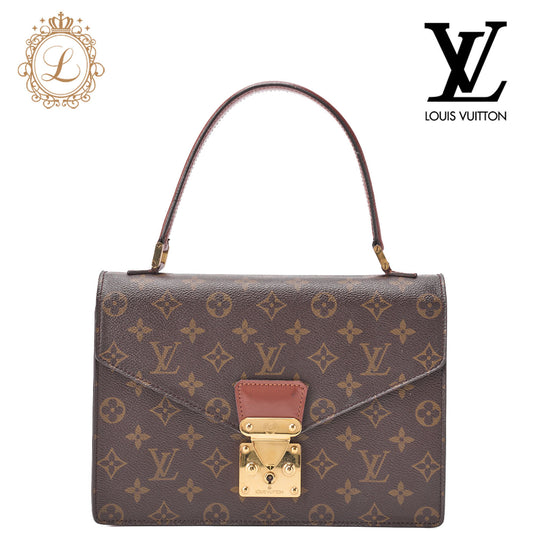 Louis Vuitton Handbag, Monogram Concorde, Canvas, Brown, Gold-Tone Hardware, Pre-Owned - Vintage La Charme