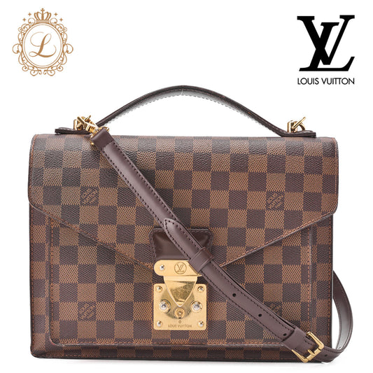 Louis Vuitton Handbag, Monogram Monceau 28, Canvas, Brown, Gold-Tone Hardware, Pre-Owned - Vintage La Charme