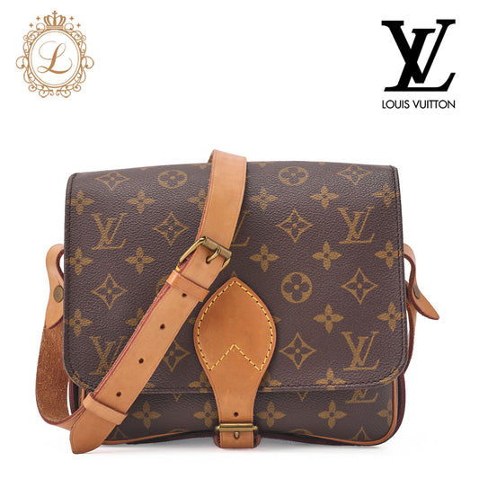 Louis Vuitton Shoulder Bag, Monogram Cartesier MM, Canvas, Brown, Gold-Tone Hardware, Pre-Owned - Vintage La Charme