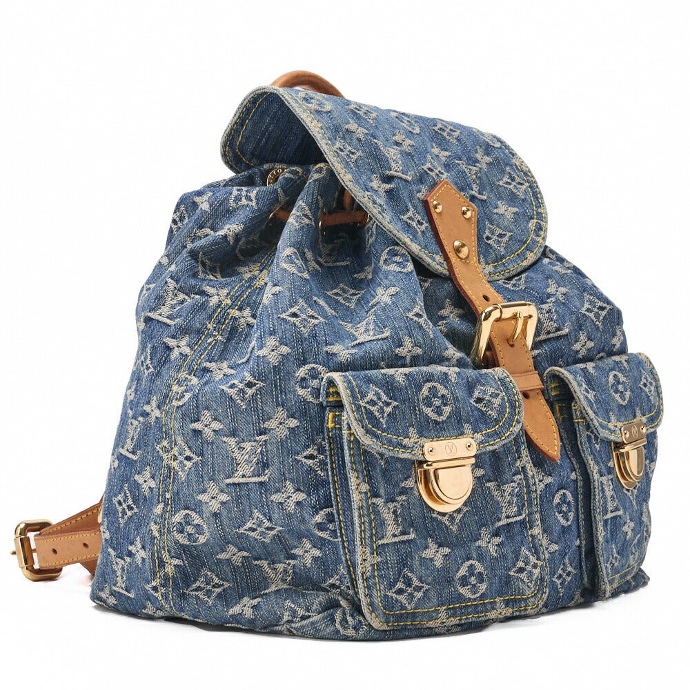 LOUIS VUITTON Louis Vuitton Monogram Denim Sackad PM M95057 Backpack Blue Gold-Tone Hardware, Pre-Owned
