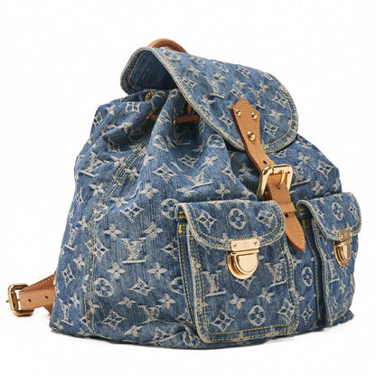 LOUIS VUITTON Louis Vuitton Monogram Denim Sackad PM M95057 Backpack Blue Gold-Tone Hardware, Pre-Owned