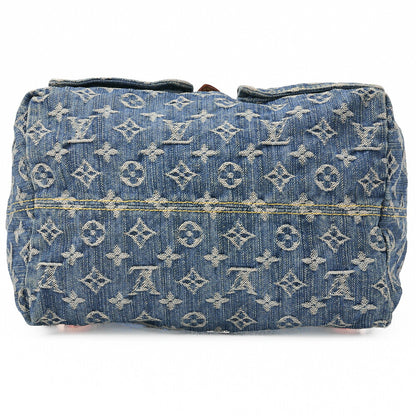 Louis Vuitton Shoulder Backpack Bag, Monogram Denim, Blue, Gold-Tone Hardware, Pre-Owned - Vintage La Charme