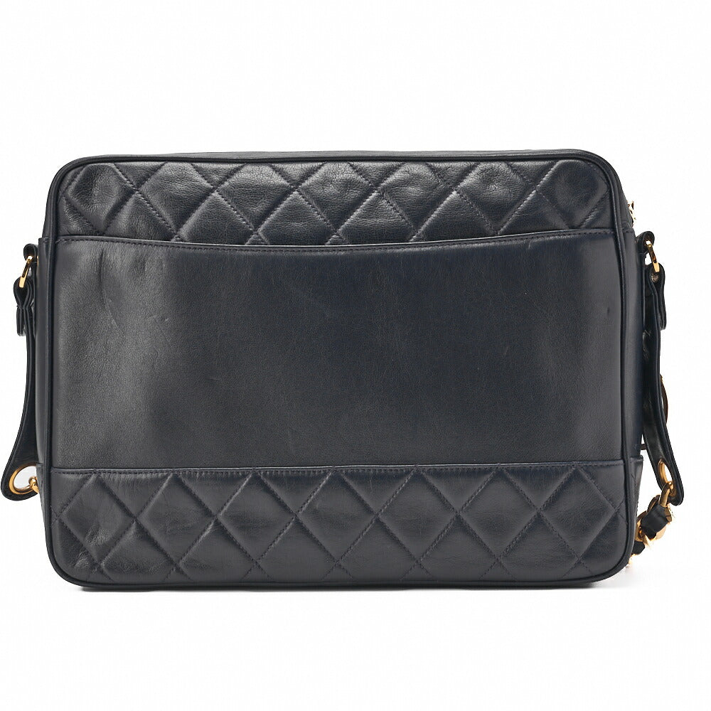 Chanel Shoulder Bag Matelasse Circle Coco Charm Lambskin Navy Gold-Tone Hardware Pre-Owned - Vintage La Charme