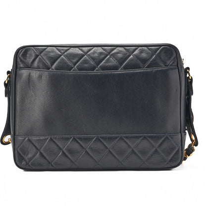 Chanel Shoulder Bag Matelasse Circle Coco Charm Lambskin Navy Gold-Tone Hardware Pre-Owned - Vintage La Charme
