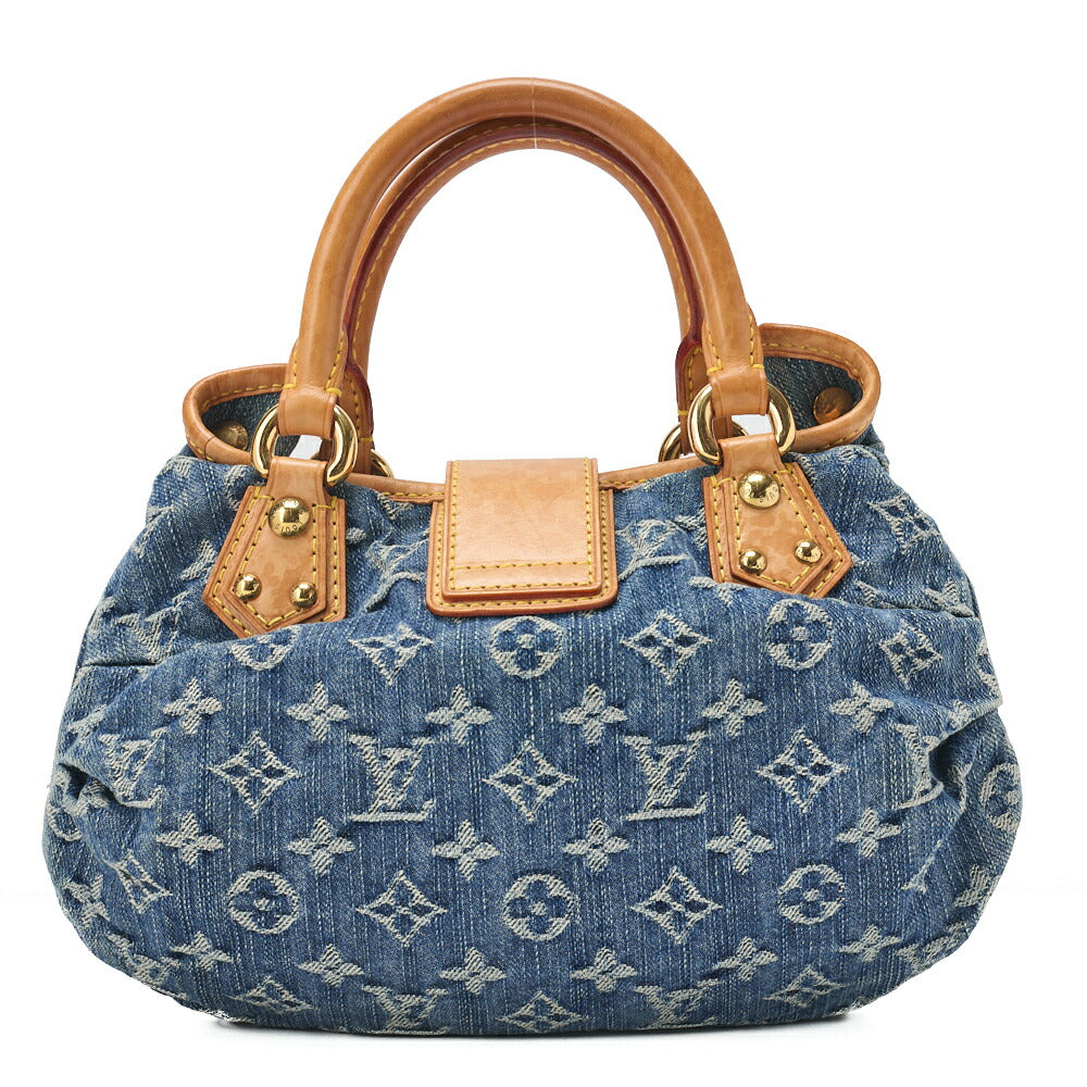 Louis Vuitton Handbag Pleaty Monogram Denim Blue Gold-Tone Hardware Pre-Owned - Vintage La Charme